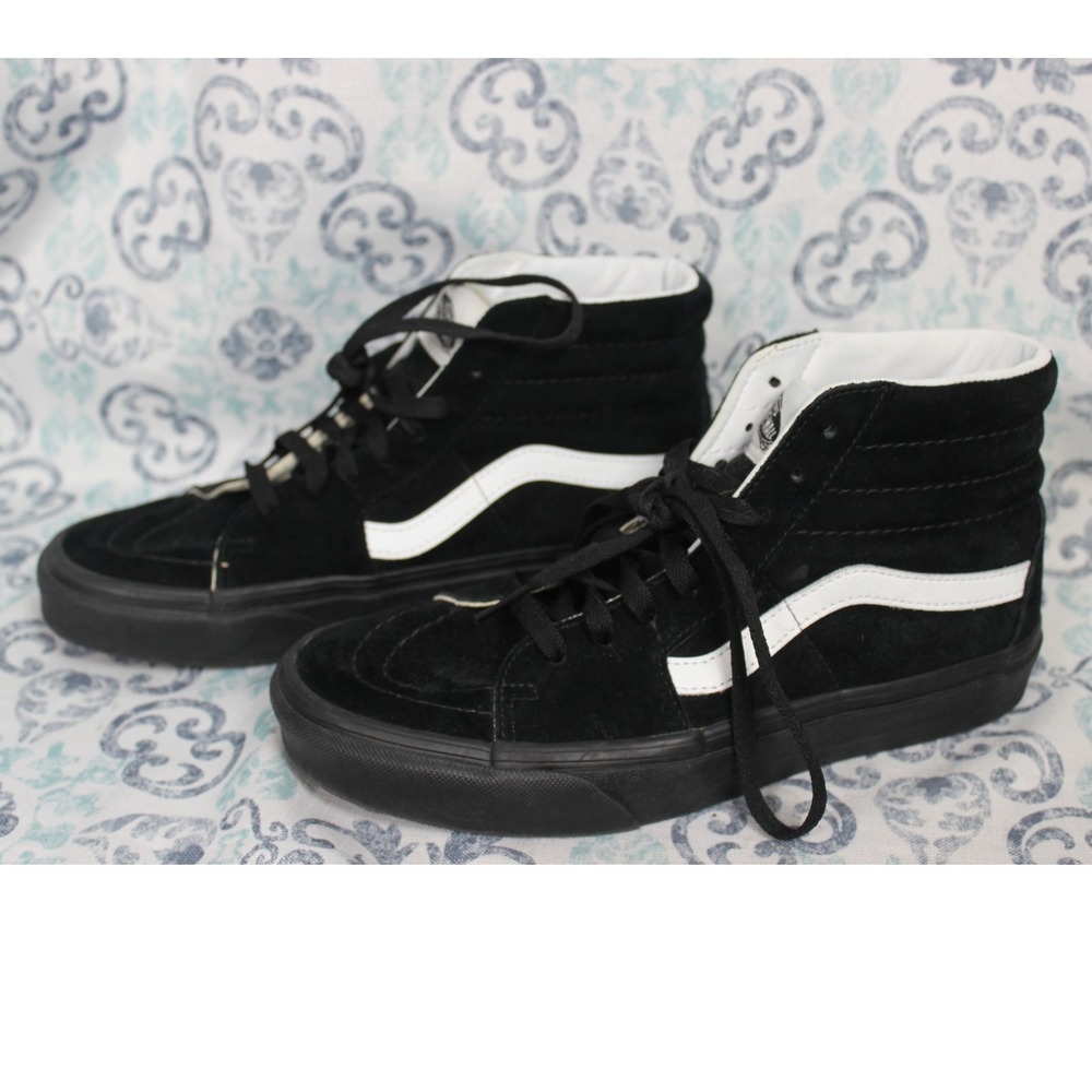 Vans Sk8 Hi Black Suede High Top Sneakers Men 7 Women 8.5‎